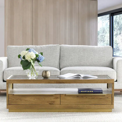 Classic Home Fallbook Four-Drawer Coffee Table in Brown