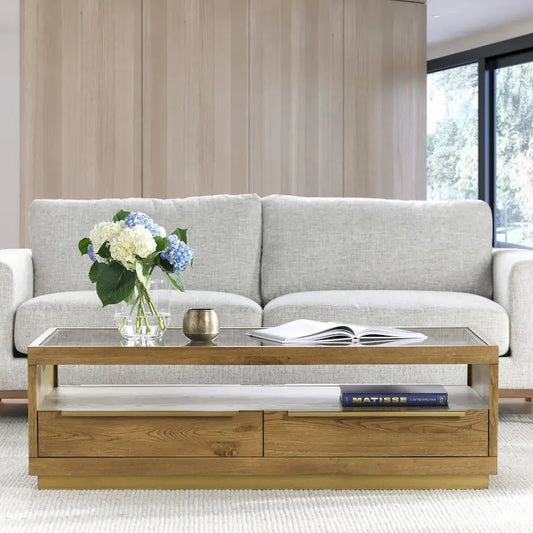 Classic Home Fallbook Four-Drawer Coffee Table in Brown