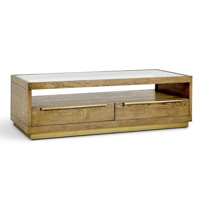 Classic Home Fallbook Four-Drawer Coffee Table in Brown