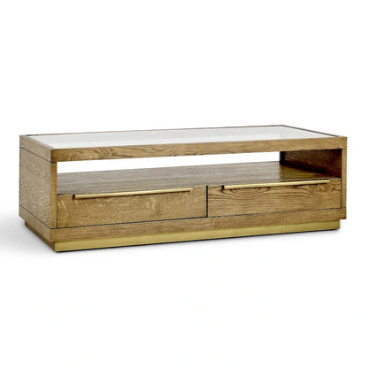 Classic Home Fallbook Four-Drawer Coffee Table in Brown