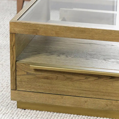 Classic Home Fallbook Four-Drawer Coffee Table in Brown