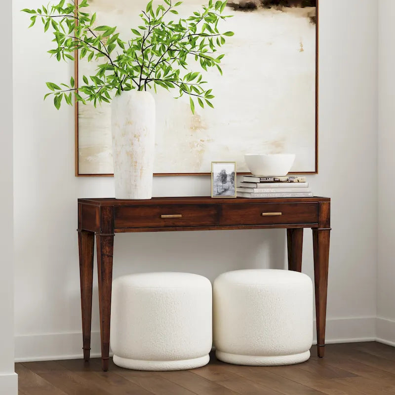 Kai 2 Drawer 46 Burl Wood Console Table