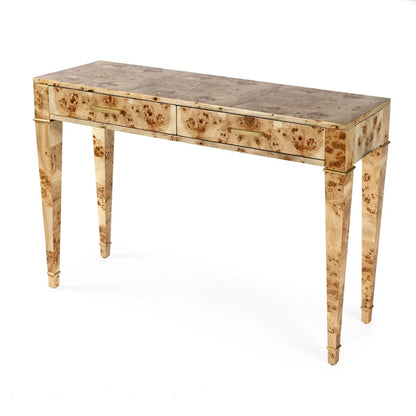 Kai 2 Drawer 46 Burl Wood Console Table
