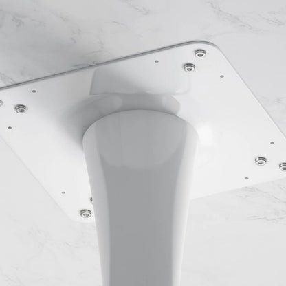 31.50 Modern Hexagonal Coffee Table with Printed Marble Top and Metal Base for Dining Room, Kitchen and Living Room