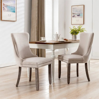 Mid-Century Modern Upholstered Dining Chair (Set of 2)