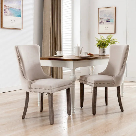 Mid-Century Modern Upholstered Dining Chair (Set of 2)
