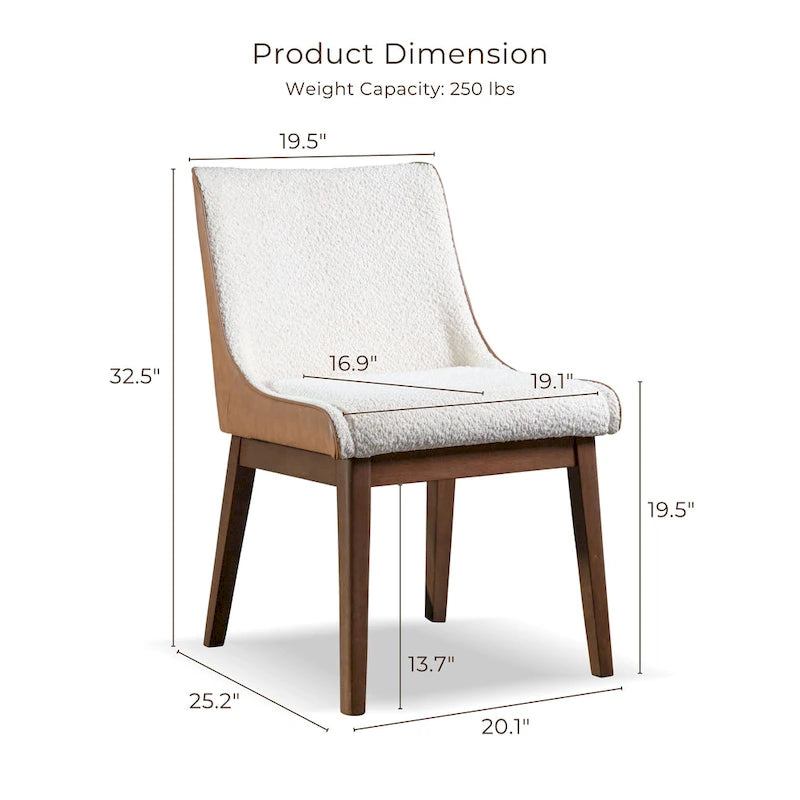 Furniture of America Beau I Mid-century Walnut 7-Piece Rectangle Dining Table Set