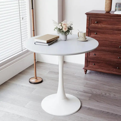Round Dining Table, 31.5 Tulip Table Kitchen Dining Table 2-4 People with MDF Table Top &amp; Pedestal Base, End Table