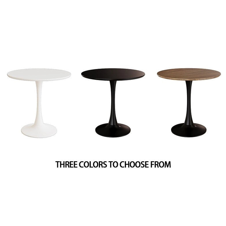 Round Dining Table, 31.5 Tulip Table Kitchen Dining Table 2-4 People with MDF Table Top &amp; Pedestal Base, End Table