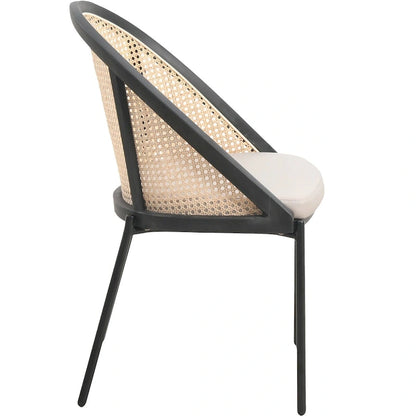 Urbane Modern Stylish Dining Chair with Leather Seat and Wicker Back for Dining Room &amp; Kitchen