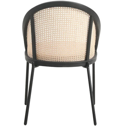 Urbane Modern Stylish Dining Chair with Leather Seat and Wicker Back for Dining Room &amp; Kitchen