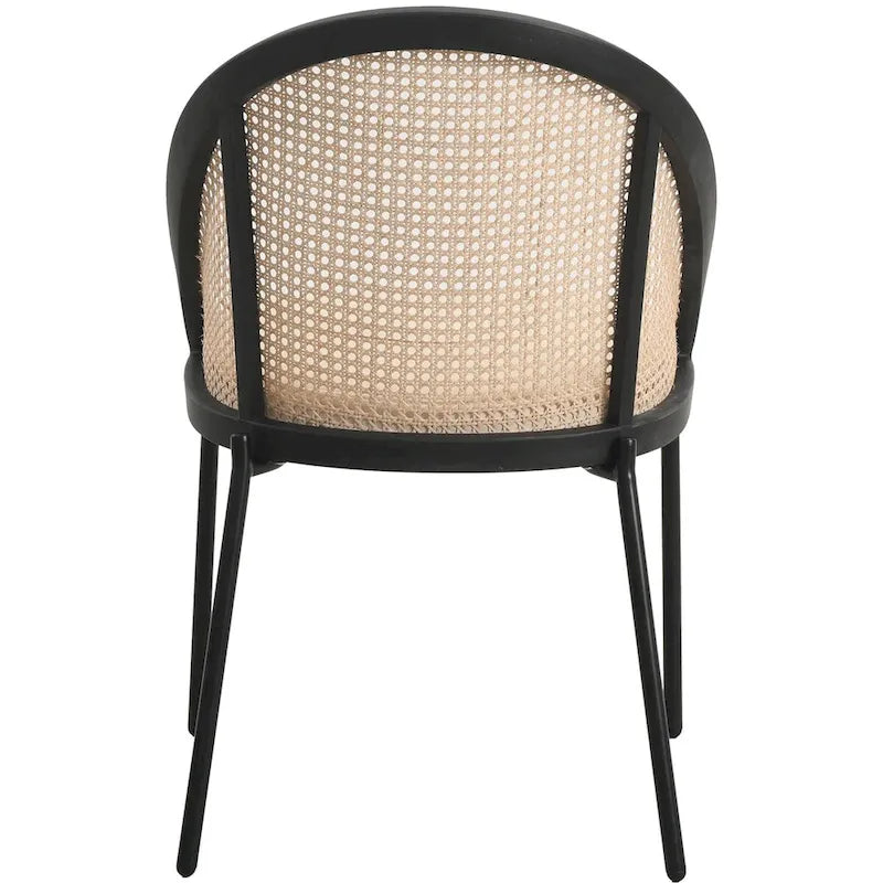 Urbane Modern Stylish Dining Chair with Leather Seat and Wicker Back for Dining Room &amp; Kitchen