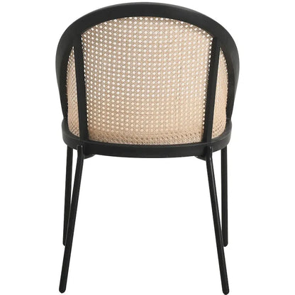 Urbane Modern Stylish Dining Chair with Leather Seat and Wicker Back for Dining Room &amp; Kitchen