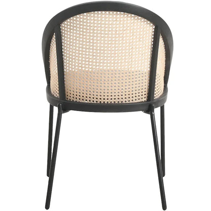 Urbane Modern Stylish Dining Chair with Leather Seat and Wicker Back for Dining Room &amp; Kitchen