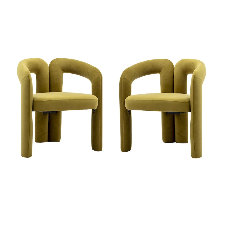 Contemporary Designed Fabric Upholstered Accent/Dining Chair /Barrel Side Chairs Kitchen Armchair for Living Room set of 2
