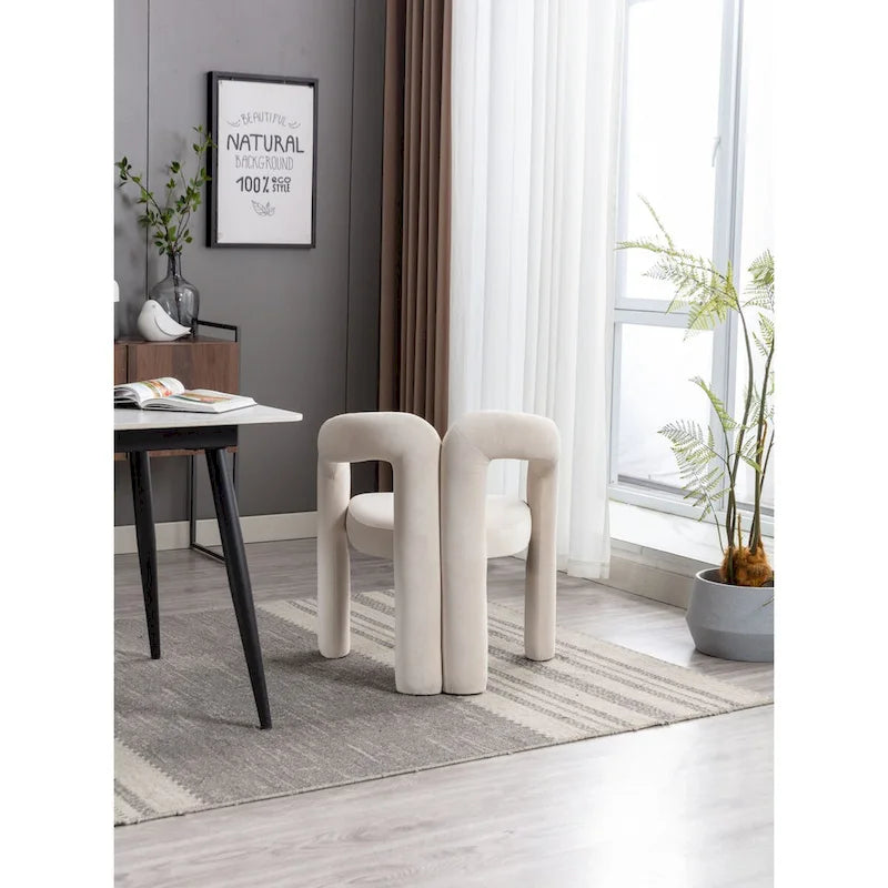 Contemporary Designed Fabric Upholstered Accent/Dining Chair /Barrel Side Chairs Kitchen Armchair for Living Room set of 2