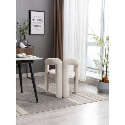Contemporary Designed Fabric Upholstered Accent/Dining Chair /Barrel Side Chairs Kitchen Armchair for Living Room set of 2