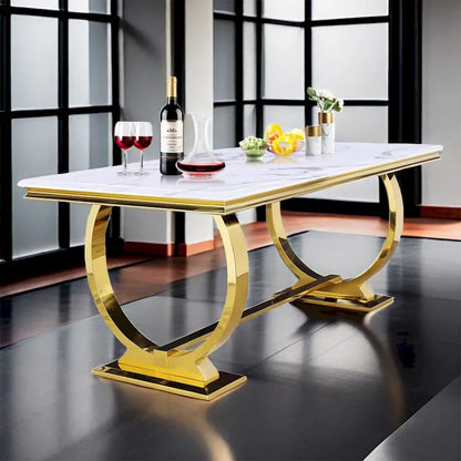 72 inch Rectangular Dining Table with U-Shaped Base