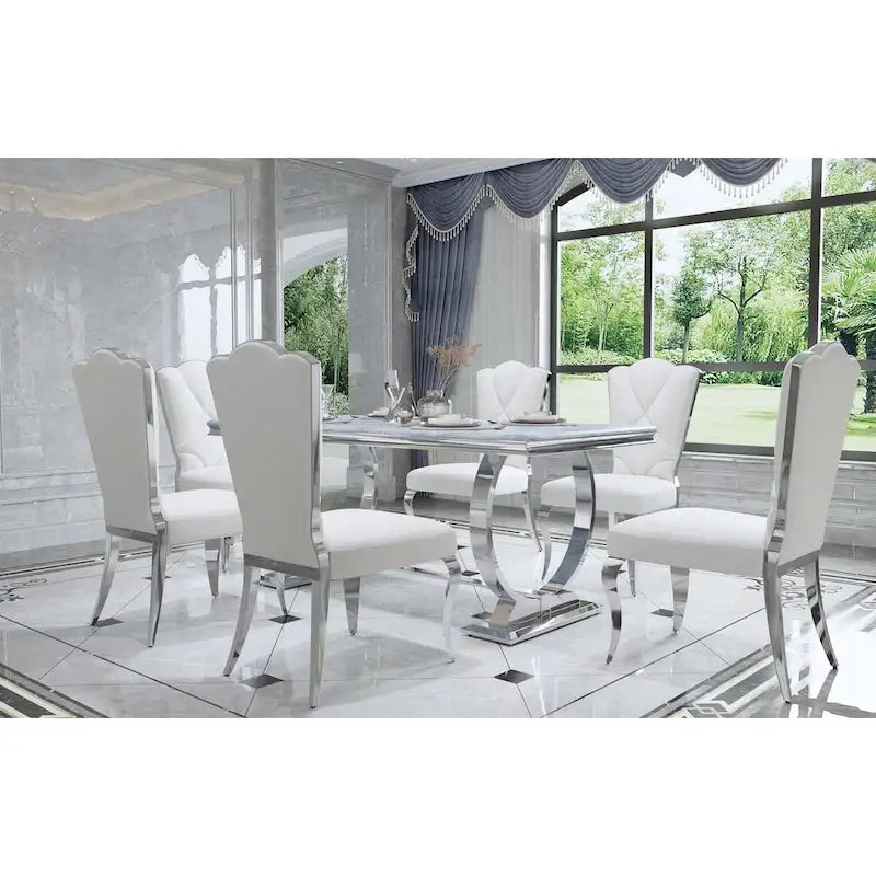 72 inch Rectangular Dining Table with U-Shaped Base