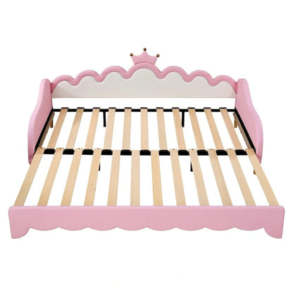 Twin Extending Daybed with LED Lights,Upholstered Princess Daybed