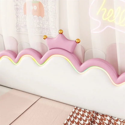 Twin Extending Daybed with LED Lights,Upholstered Princess Daybed