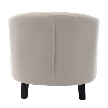 PU Leather Tufted Barrel ChairTub Chair for Living Room Bedroom Club Chairs