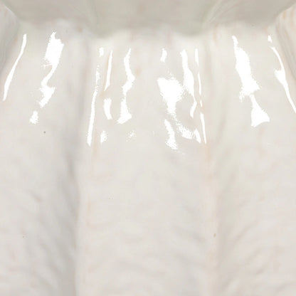 Elegant Carved Stoneware Stool - 15.3L x 15.3W x 19.8H