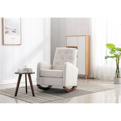 High Back Rocking Chair Nursery Chair, Padded Seat Armchair