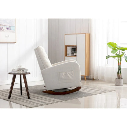 High Back Rocking Chair Nursery Chair, Padded Seat Armchair
