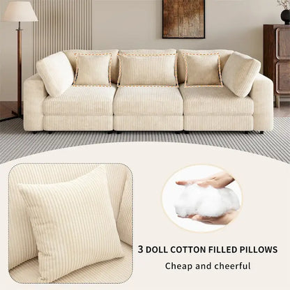 105 3 Seater Sofa with Removable Back Cushions and 5 Pillows