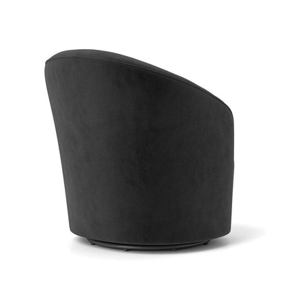 SEYNAR Modern Velvet Upholstered 360 Degree Swivel Barrel Chair with Button Tufted Back