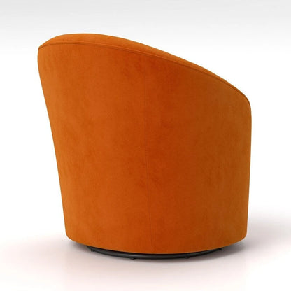 SEYNAR Modern Velvet Upholstered 360 Degree Swivel Barrel Chair with Button Tufted Back