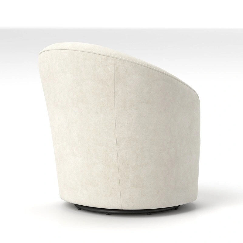 SEYNAR Modern Velvet Upholstered 360 Degree Swivel Barrel Chair with Button Tufted Back