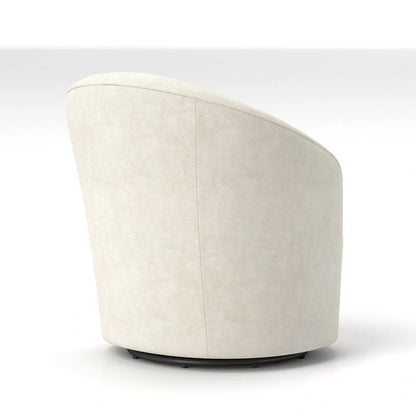 SEYNAR Modern Velvet Upholstered 360 Degree Swivel Barrel Chair with Button Tufted Back