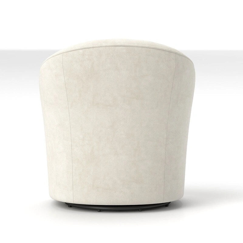 SEYNAR Modern Velvet Upholstered 360 Degree Swivel Barrel Chair with Button Tufted Back