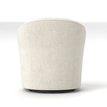 SEYNAR Modern Velvet Upholstered 360 Degree Swivel Barrel Chair with Button Tufted Back