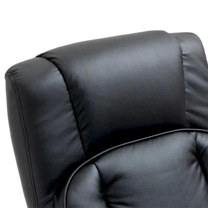 Leather Swivel Recliner with Ottoman Footrest and Armrests