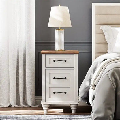 White End Table with Charging Station - 23.6D x 14.96W x 24.4H