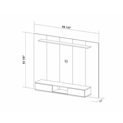 Zola Multi Storage Wall Media Center for up to 70 inch TVs, Entertainment Center with Storage, Floating TV Stand