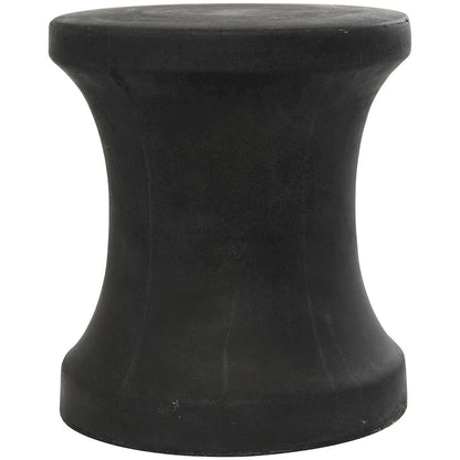 Fiberclay Ceramic Distressed Hourglass Outdoor Accent Table - White or Black - Roche River Decor