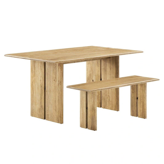 Amistad 60 Wood Dining Table and Bench Set