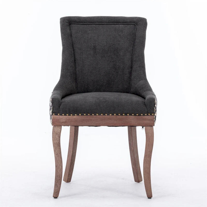 Ultra Side Dining Chair,Thickened Fabric Chairs w/Solid Wood Legs,2PCS