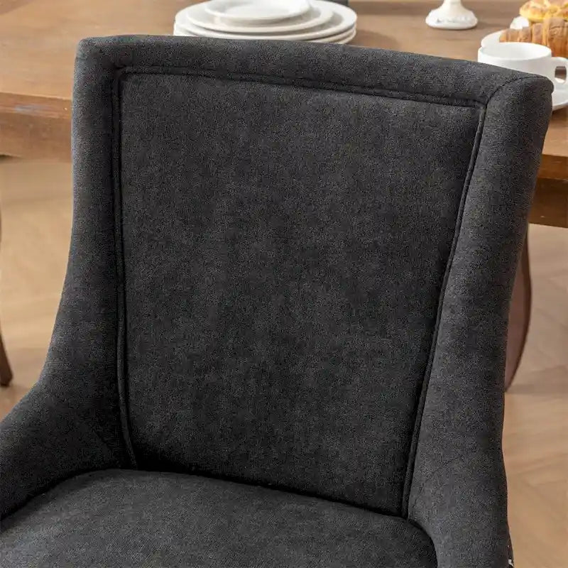 Ultra Side Dining Chair,Thickened Fabric Chairs w/Solid Wood Legs,2PCS