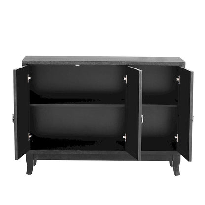 Sideboard Buffet Cabinet with 3 Mirrored Glass Doors and Silver Handle - 47.2L x 15.6W x 33.9H