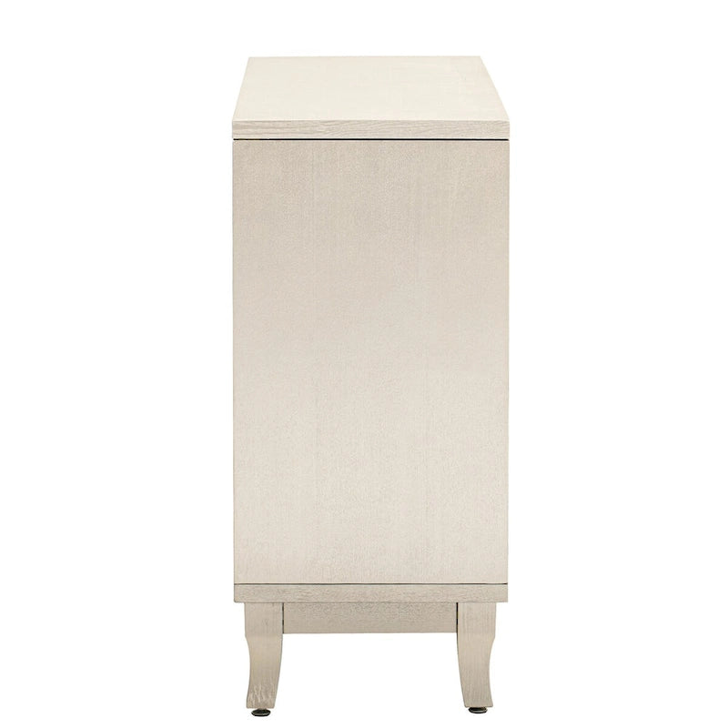 Sideboard Buffet Cabinet with 3 Mirrored Glass Doors and Silver Handle - 47.2L x 15.6W x 33.9H