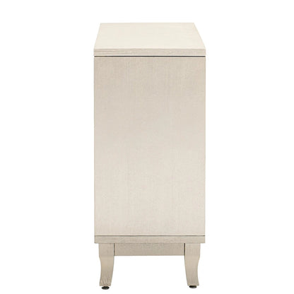 Sideboard Buffet Cabinet with 3 Mirrored Glass Doors and Silver Handle - 47.2L x 15.6W x 33.9H