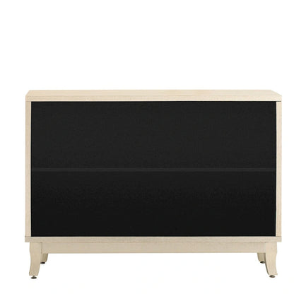 Sideboard Buffet Cabinet with 3 Mirrored Glass Doors and Silver Handle - 47.2L x 15.6W x 33.9H