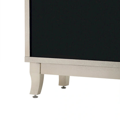 Sideboard Buffet Cabinet with 3 Mirrored Glass Doors and Silver Handle - 47.2L x 15.6W x 33.9H