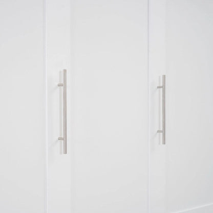 Full Size Wooden Murphy Bed Wall Bed with Shelves and LED Lights