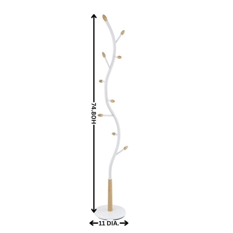 Metal 9 Hooks Standing Coat Rack